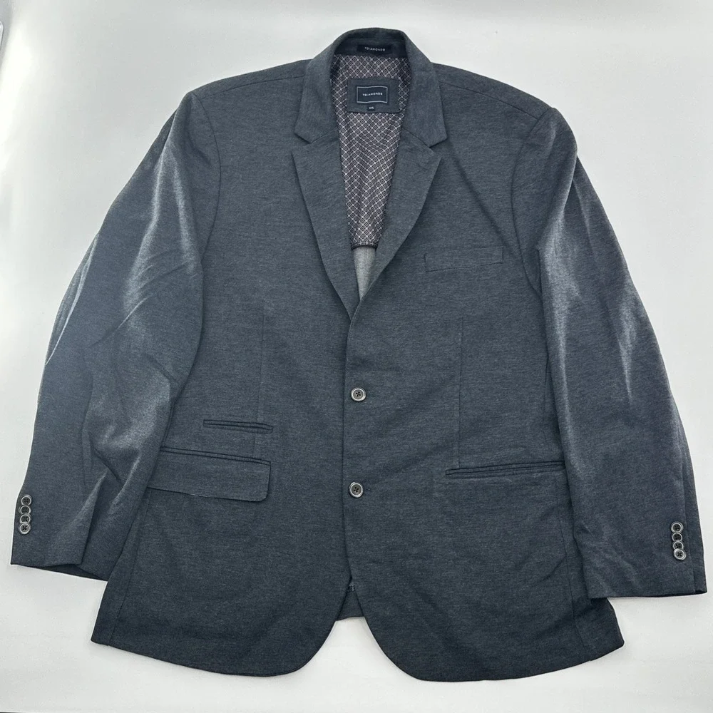 7 Diamonds Mannix 4-Way Stretch Blazer Sport Coat Mens 2XL Gray Black‎ Jacket